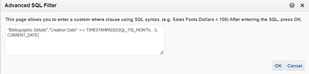 Advanced SQL filter